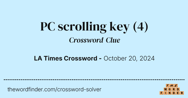 PC scrolling key crossword clue image