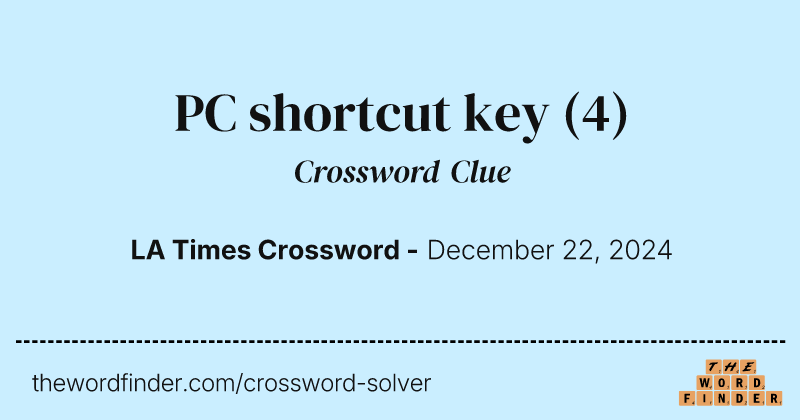 PC shortcut key crossword clue image