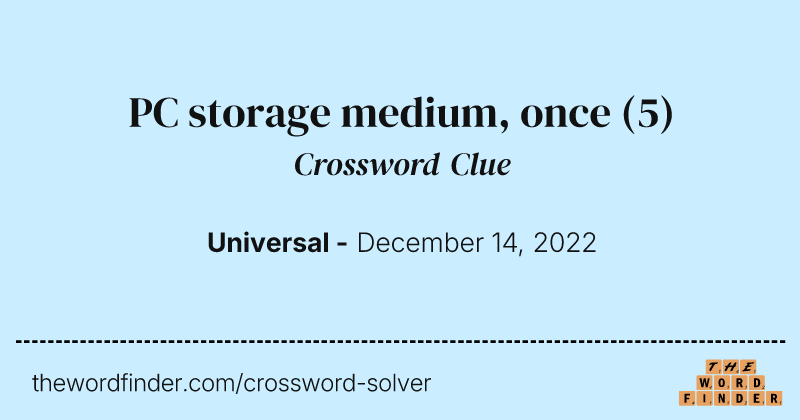 PC storage medium, once crossword clue image