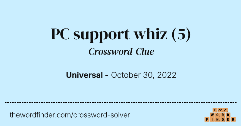 PC support whiz crossword clue image