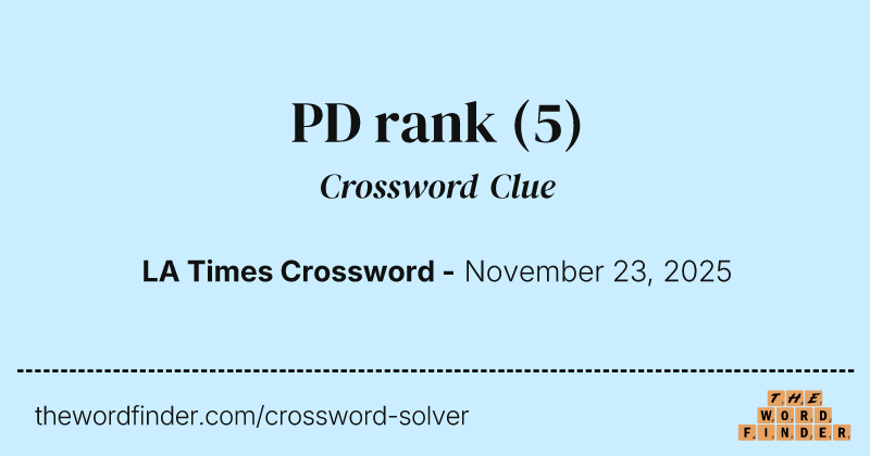 PD rank crossword clue image