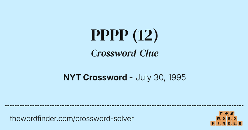 PPPP crossword clue image