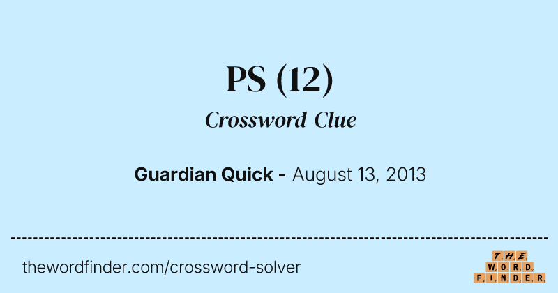 PS crossword clue image