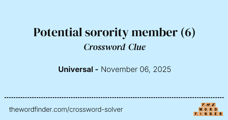 Potential sorority member crossword clue image