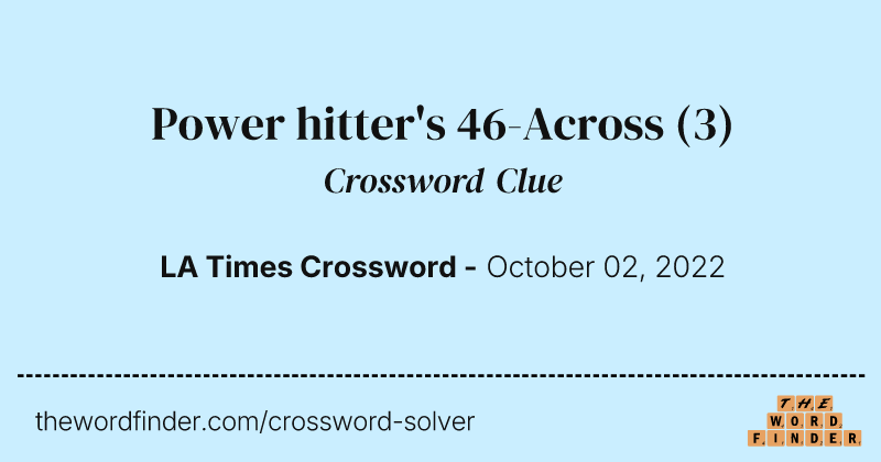 Power hitter's 46-Across crossword clue image