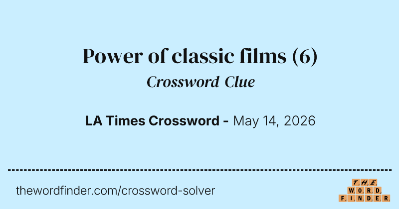 Power of classic films crossword clue image