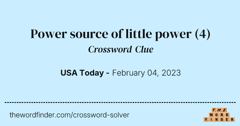 Power source of little power crossword clue image