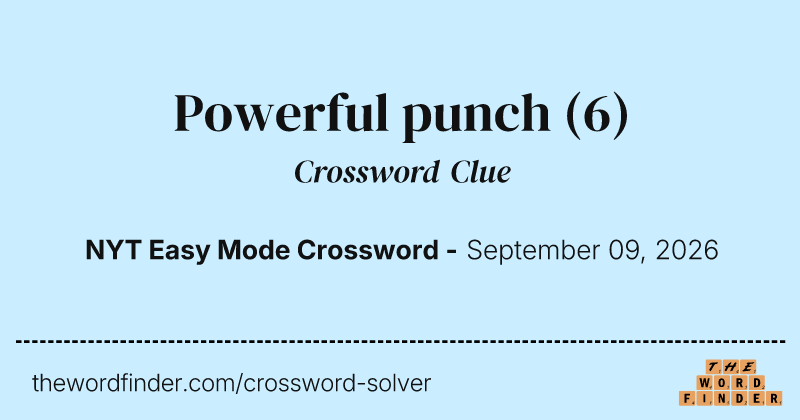 Powerful punch crossword clue image
