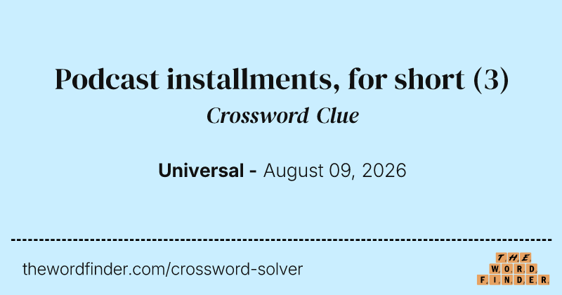 Podcast installments, for short crossword clue image