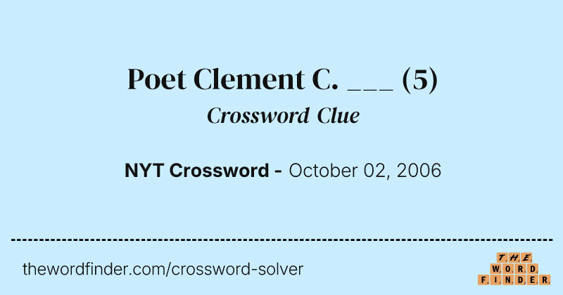 Poet Clement C. ___ crossword clue image