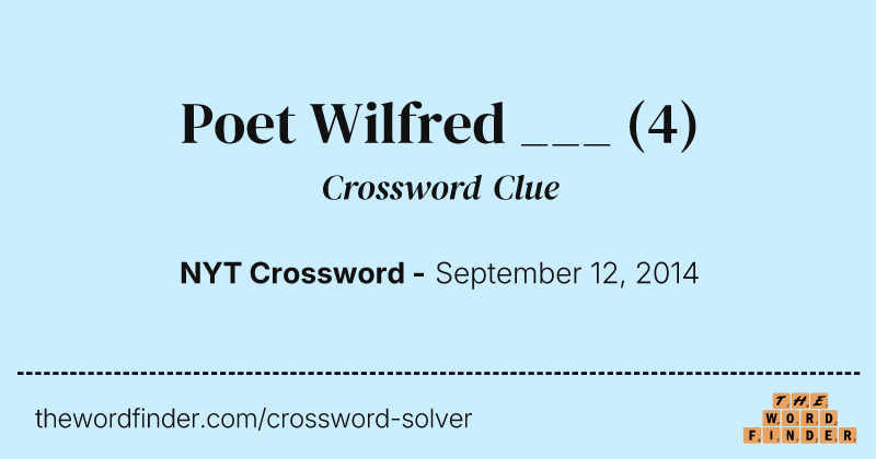 Poet Wilfred ___ crossword clue image