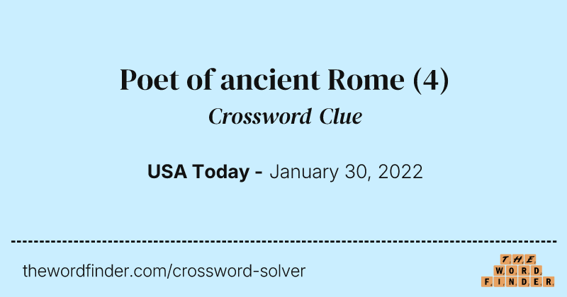 Poet of ancient Rome crossword clue image