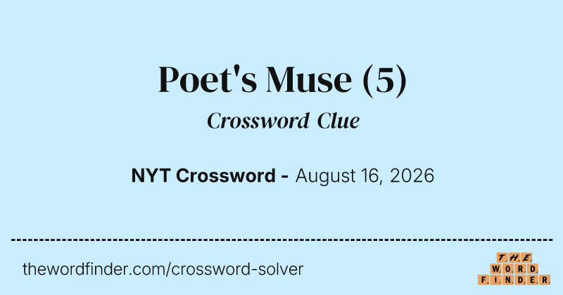 Poet's Muse crossword clue image