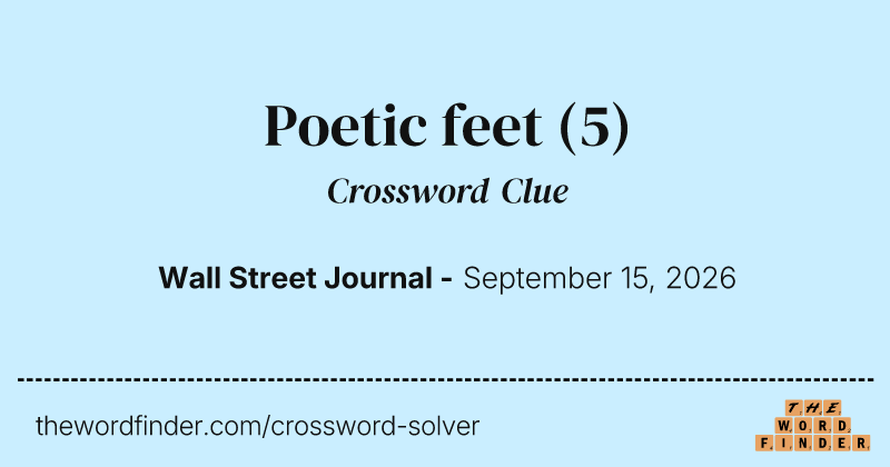 Poetic feet crossword clue image