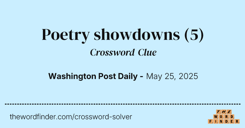Poetry showdowns crossword clue image