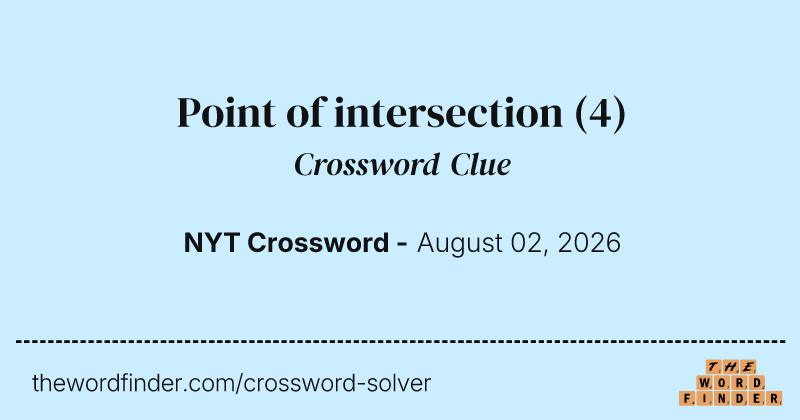 Point of intersection crossword clue image