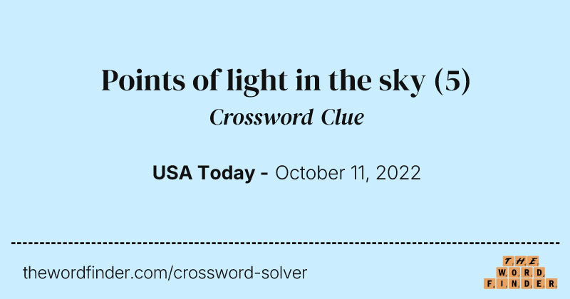 Points of light in the sky crossword clue image