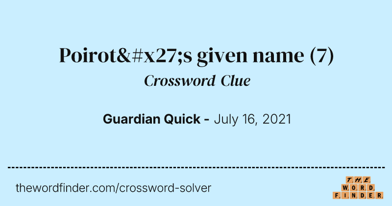 Poirot's given name crossword clue image