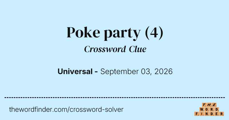 Poke party crossword clue image