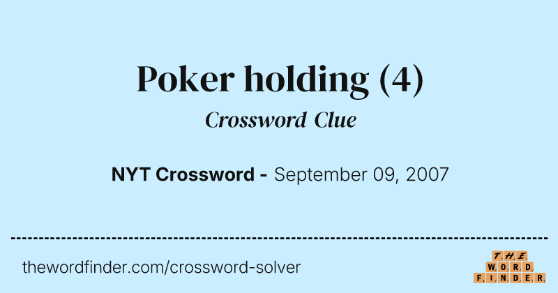 Poker holding crossword clue image
