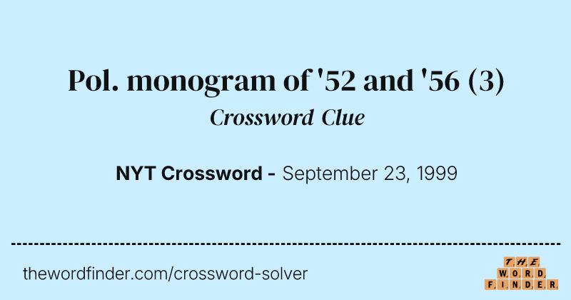 Pol. monogram of '52 and '56 crossword clue image