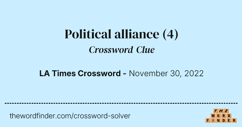 Political alliance crossword clue image