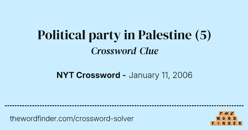 Political party in Palestine crossword clue image