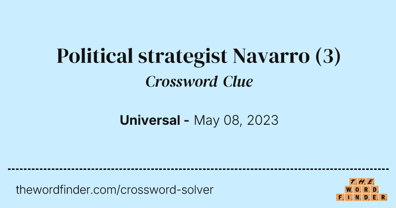 Political strategist Navarro crossword clue image
