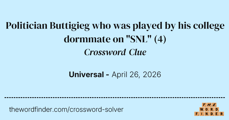 Politician Buttigieg who was played by his college dormmate on "SNL" crossword clue image
