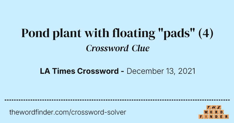 Pond plant with floating "pads" crossword clue image