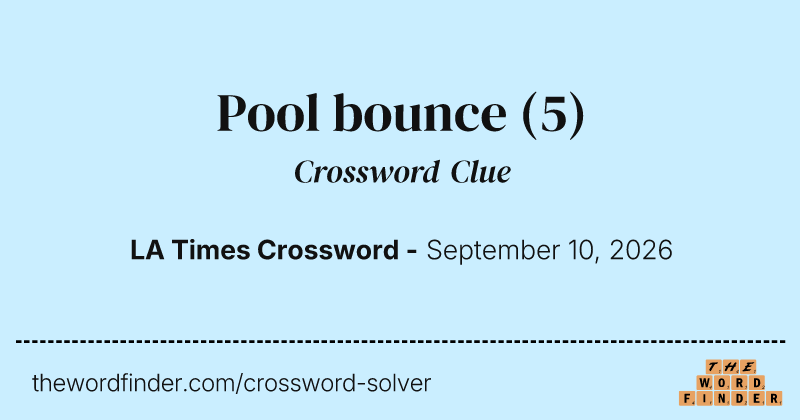 Pool bounce crossword clue image