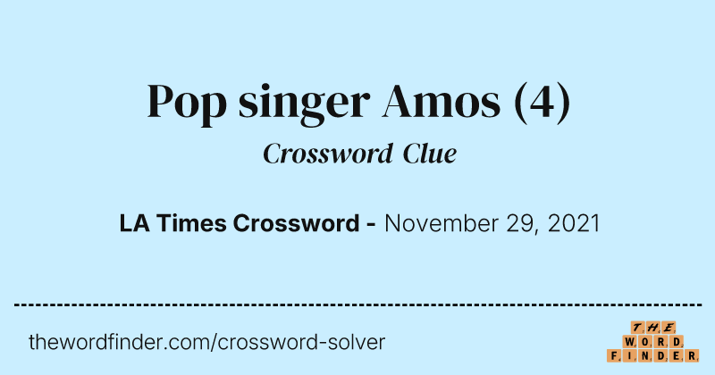 Pop singer Amos crossword clue image
