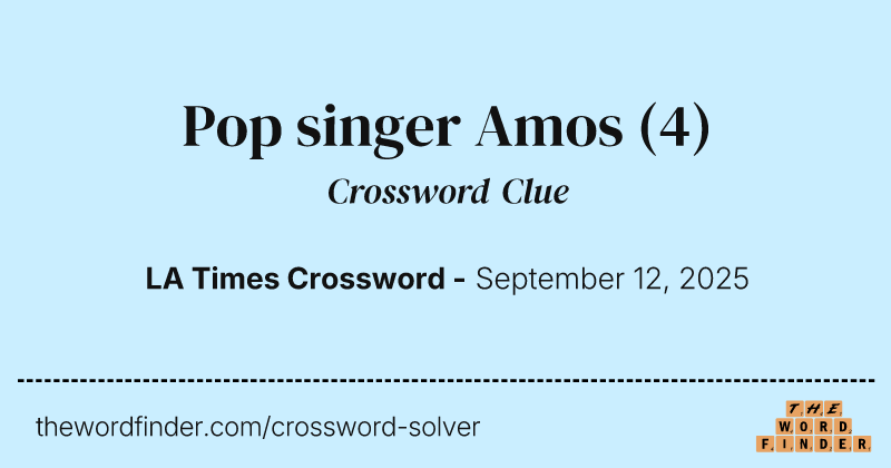 Pop singer Amos crossword clue image