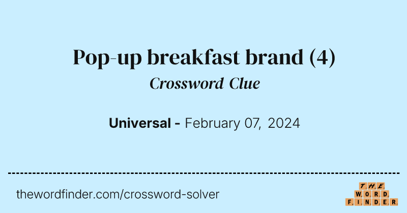 Pop-up breakfast brand crossword clue image