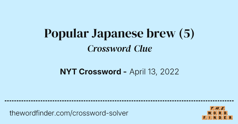 Popular Japanese brew crossword clue image