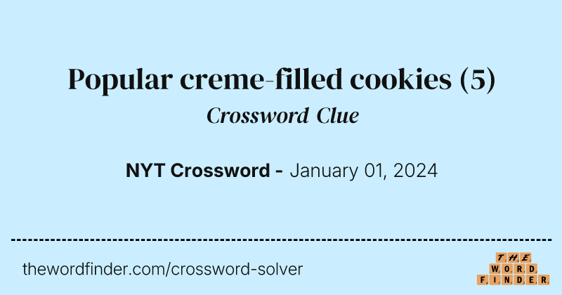 Popular creme-filled cookies crossword clue image