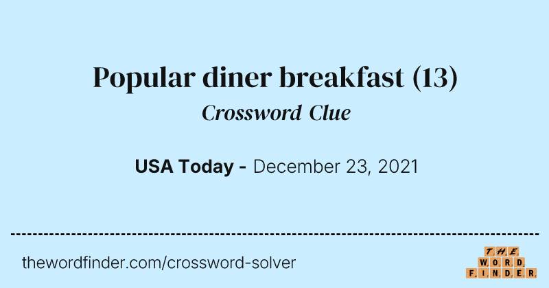 Popular diner breakfast crossword clue image