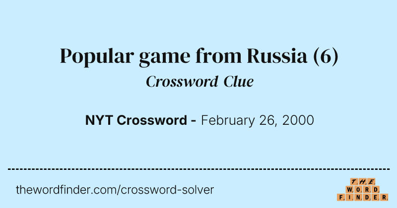 Popular game from Russia crossword clue image