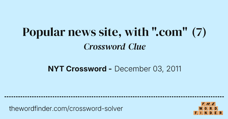 Popular news site, with ".com" crossword clue image