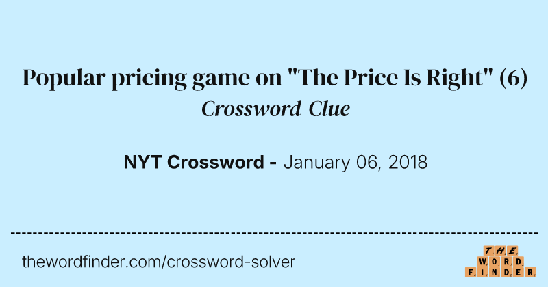 Popular pricing game on "The Price Is Right" crossword clue image