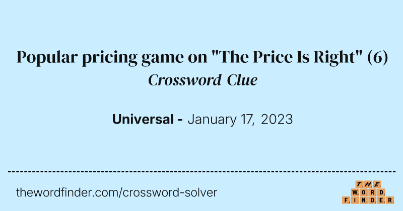 Popular pricing game on "The Price Is Right" crossword clue image