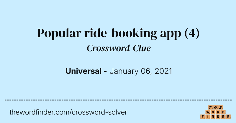 Popular ride-booking app crossword clue image