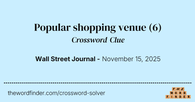 Popular shopping venue crossword clue image