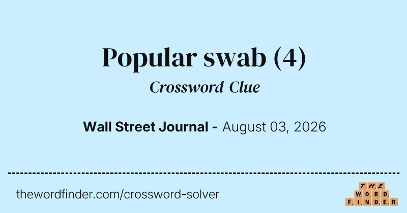 Popular swab crossword clue image