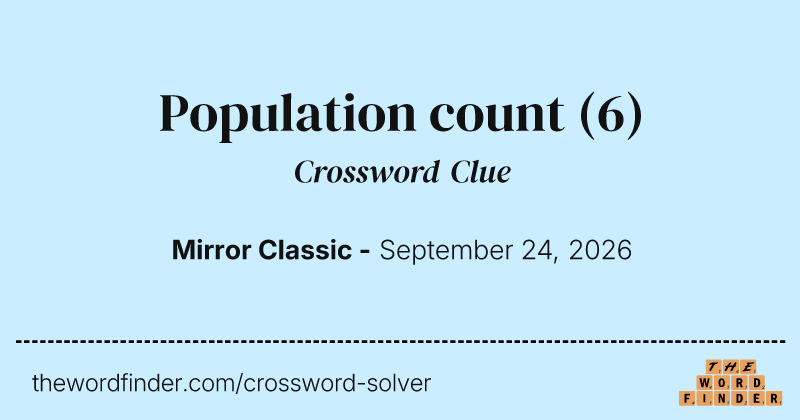 Population count crossword clue image