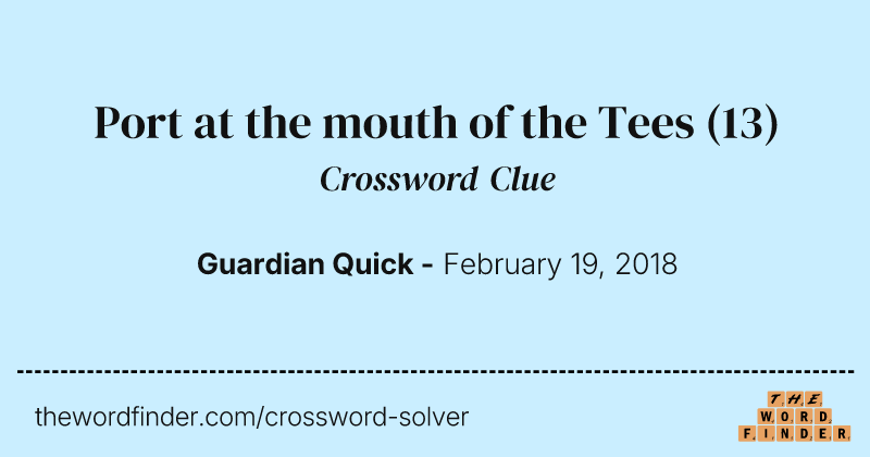 Port at the mouth of the Tees crossword clue image
