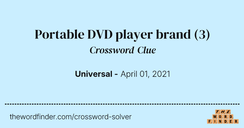 Portable DVD player brand crossword clue image