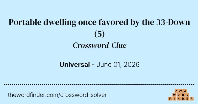 Portable dwelling once favored by the 33-Down crossword clue image