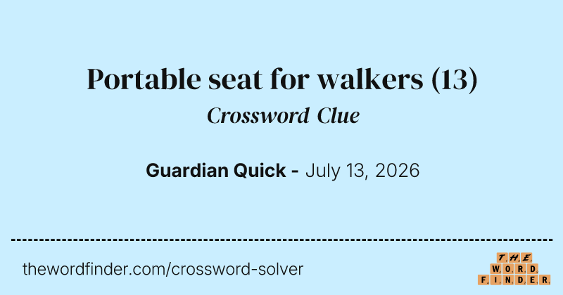 Portable seat for walkers crossword clue image