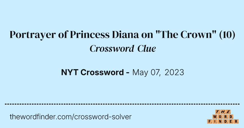 Portrayer of Princess Diana on "The Crown" crossword clue image